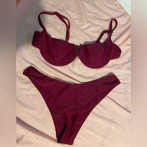SHEIN burgundy swimsuit size Large